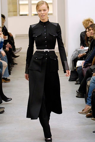 black fitted long-sleeve dress
