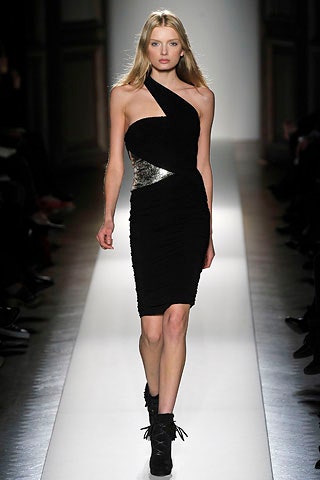 black fitted asymmetric dress