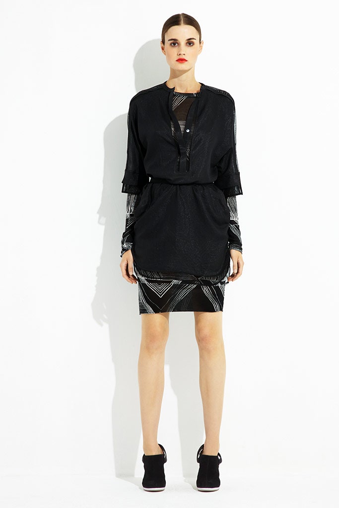 black silk fitted dress