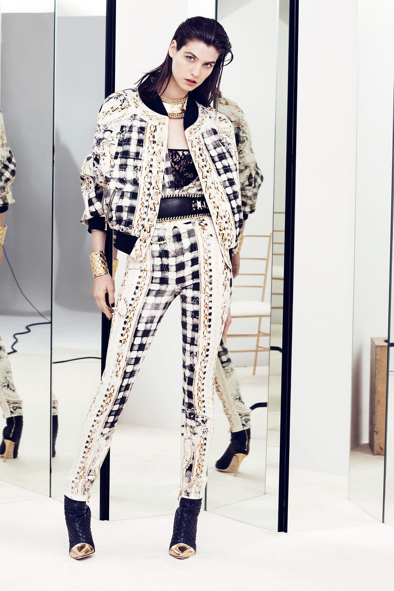 fitted jacket and slim pants