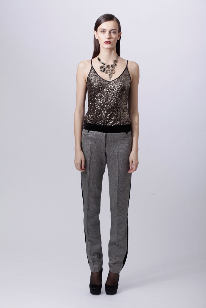 gold sequin sleeveless top