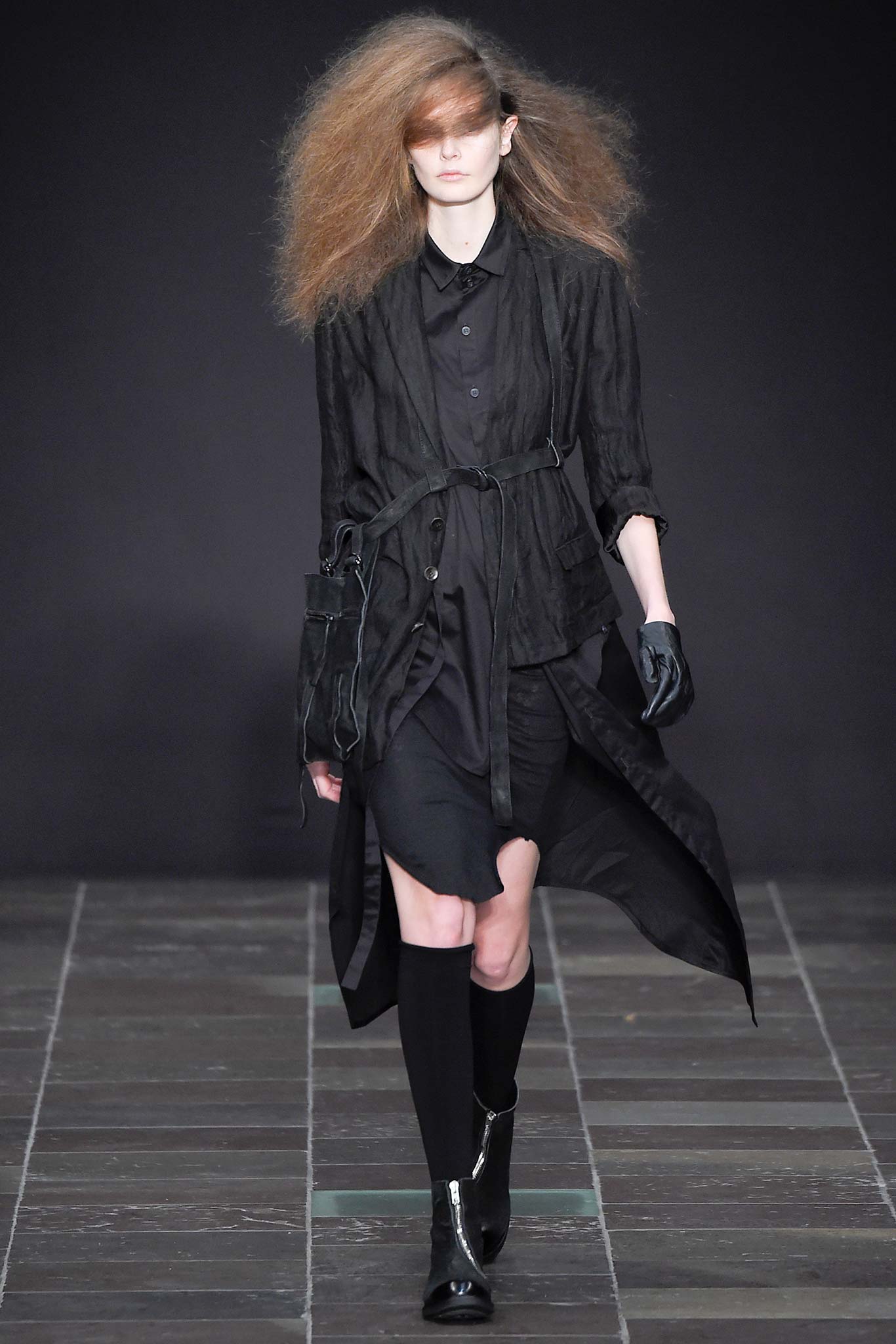 black coat and dress ensemble