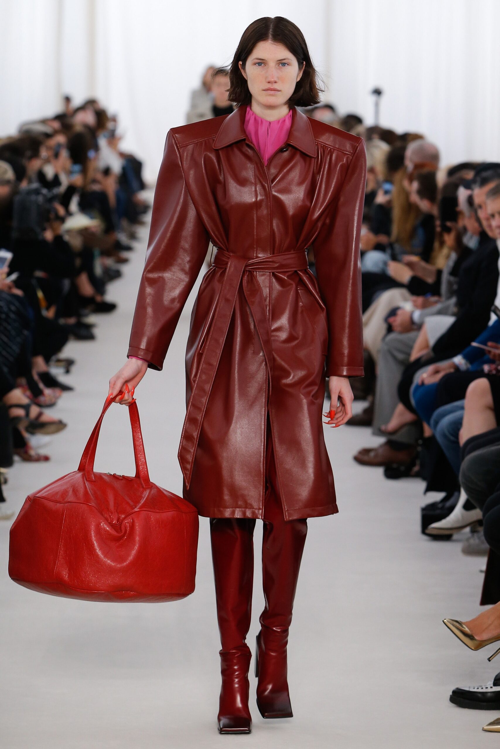 red leather coat and pants