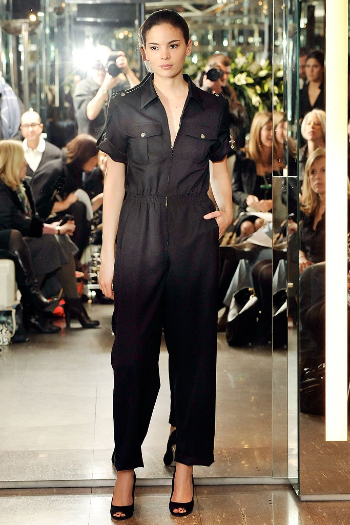 black fitted jumpsuit with pockets