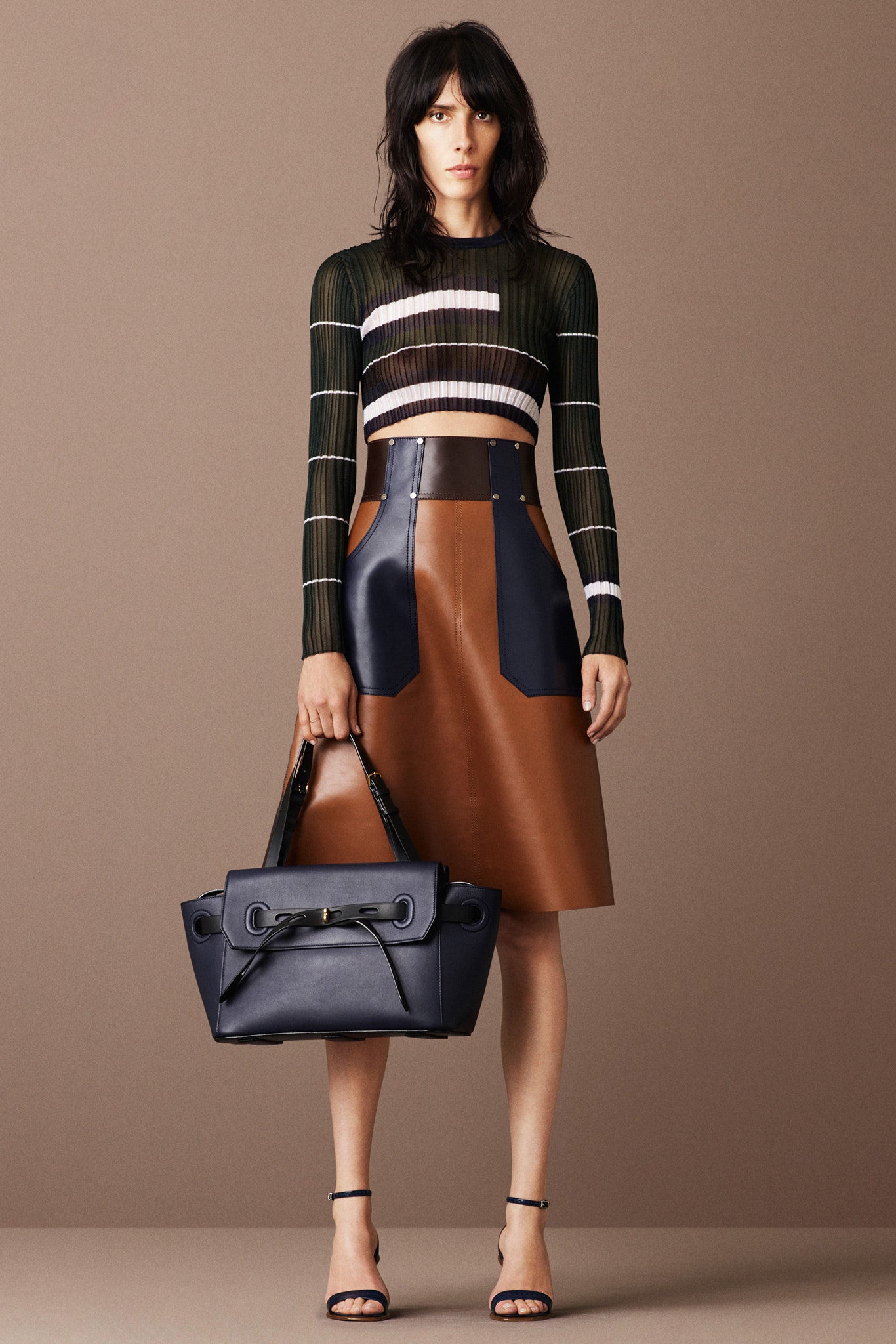 fitted black and brown outfit