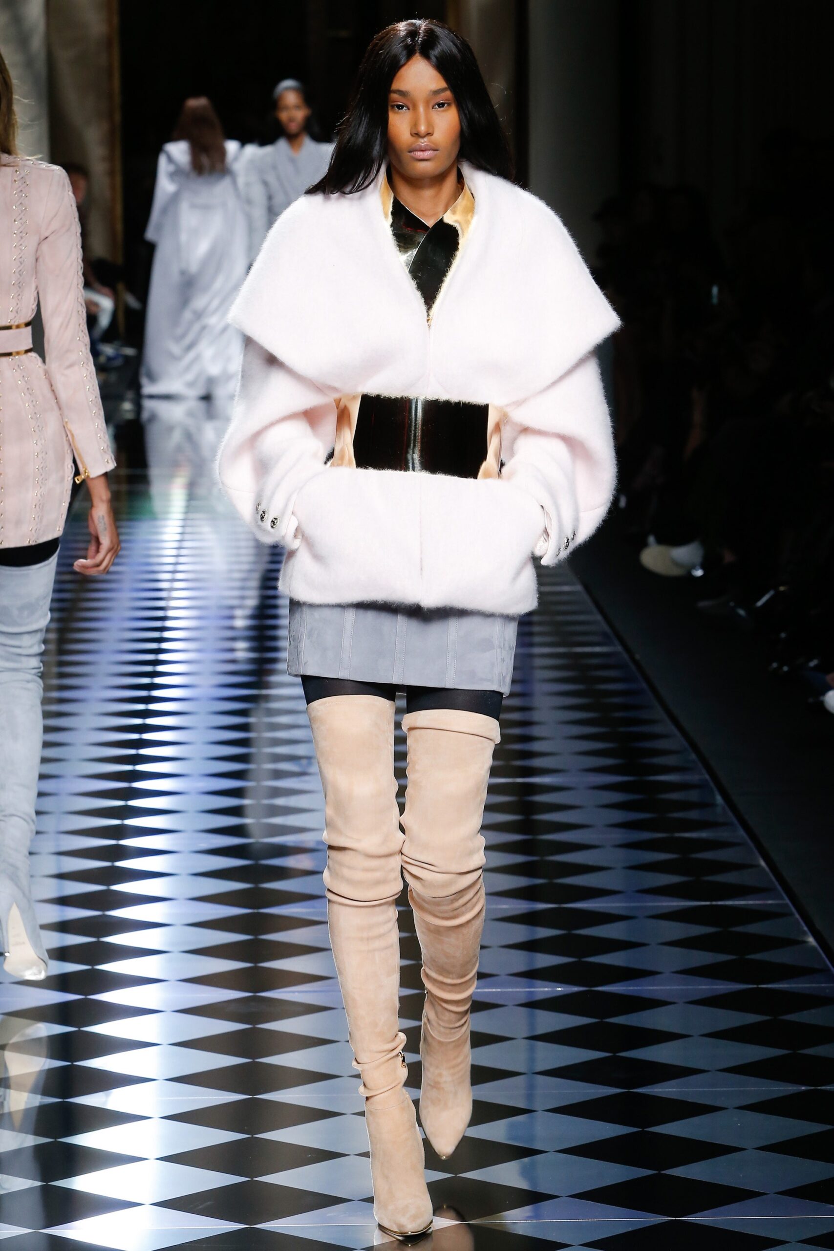 pink oversized wool coat