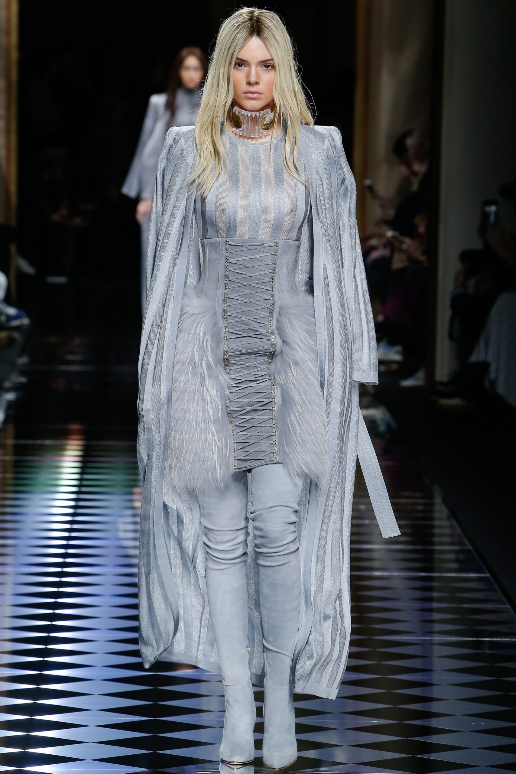 gray silk ruched midi dress