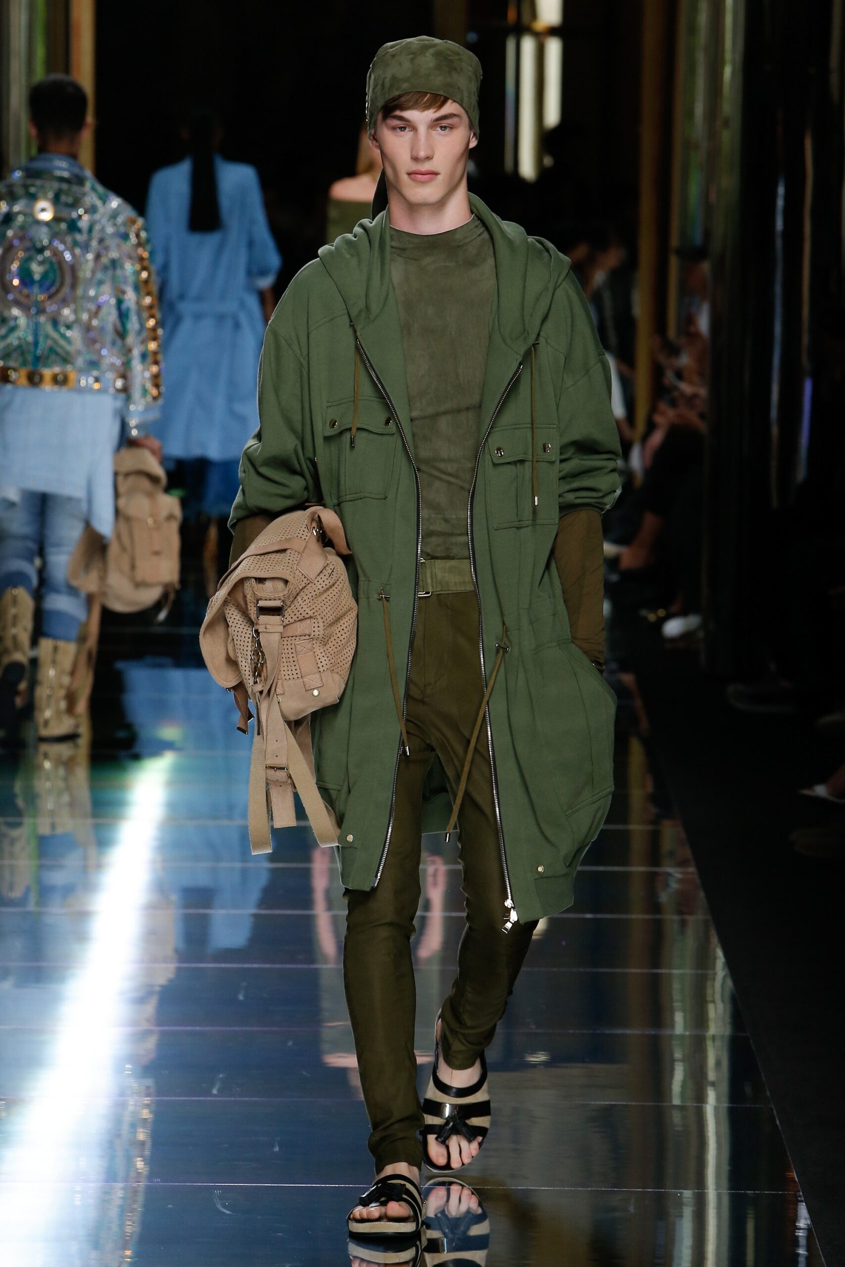 green relaxed hoodie with fitted pants