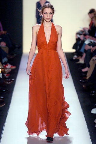 red chiffon sleeveless gown