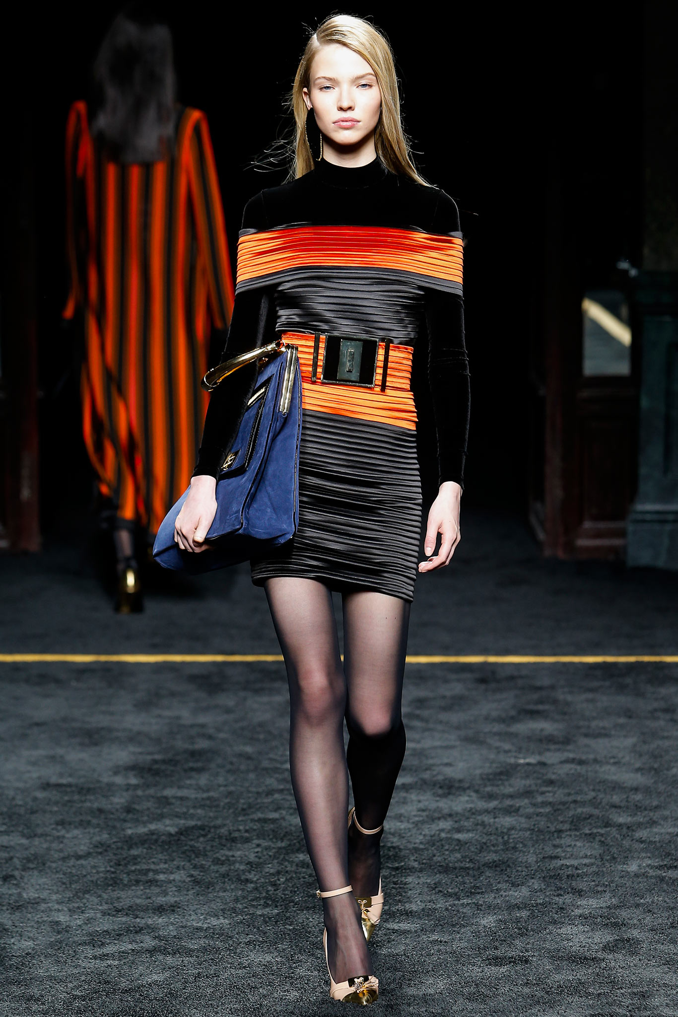 fitted pleated mini dress
