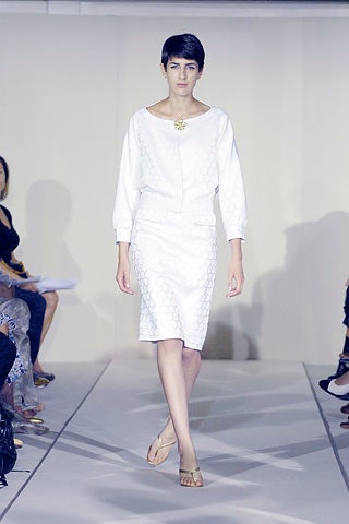 white fitted midi dress