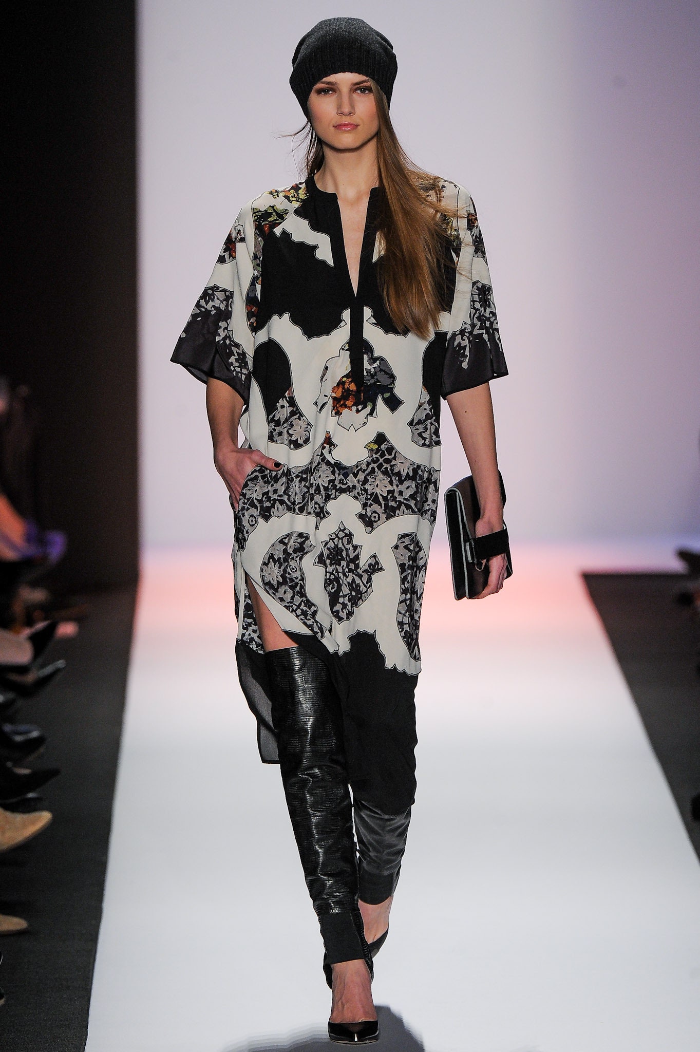 black and white printed dress