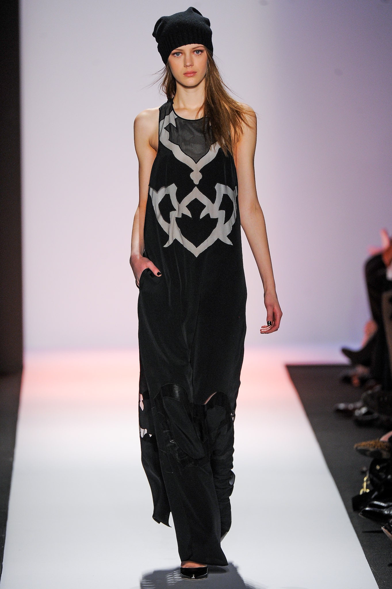 black silk sleeveless dress
