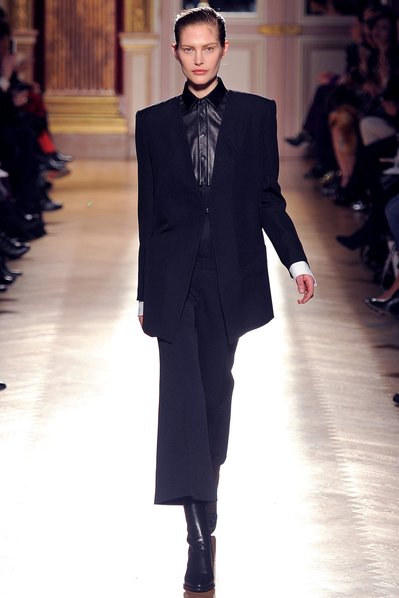 black tailored blazer and pants