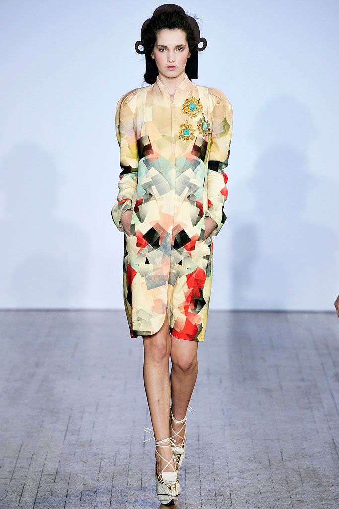 multi-colored fitted dress