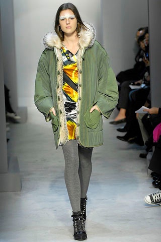 oversized green coat with mini dress