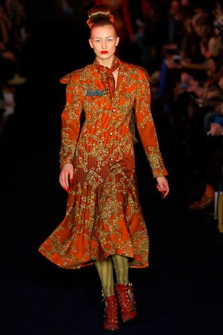 embroidered orange midi dress