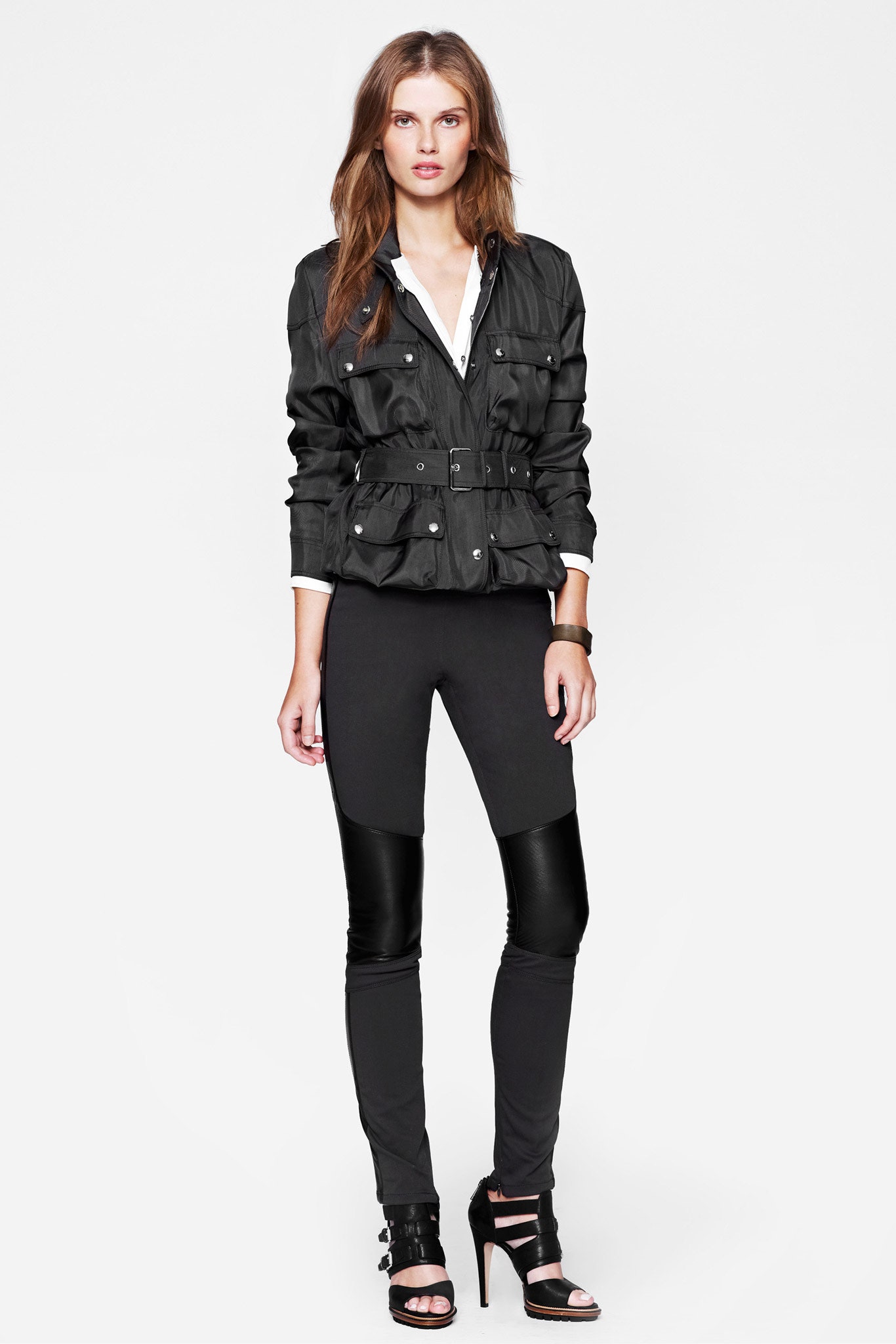 black belted utility jacket