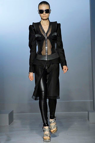 black silk long-sleeve collared fitted buttoned sheer jacket