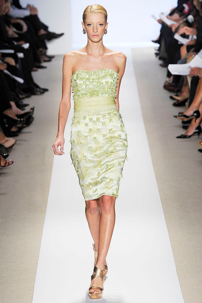 fitted green strapless dress