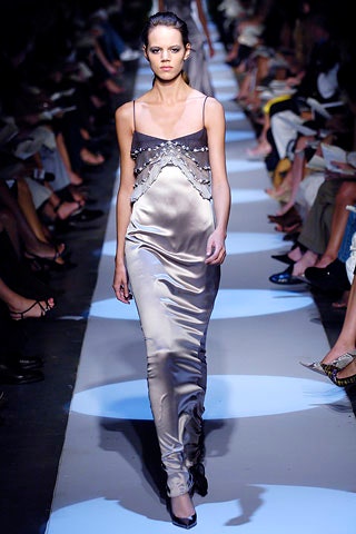 silver silk sleeveless dress