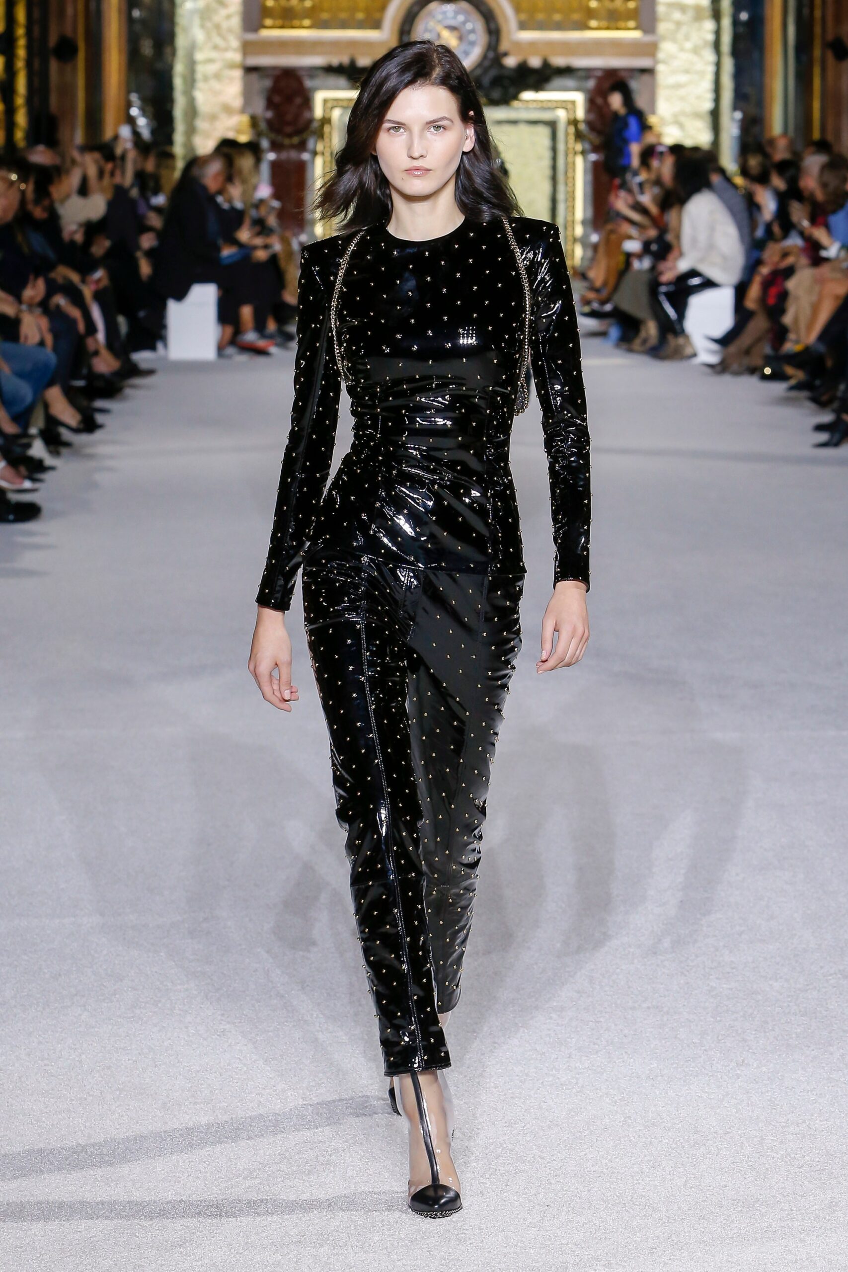 black velvet sequined catsuit