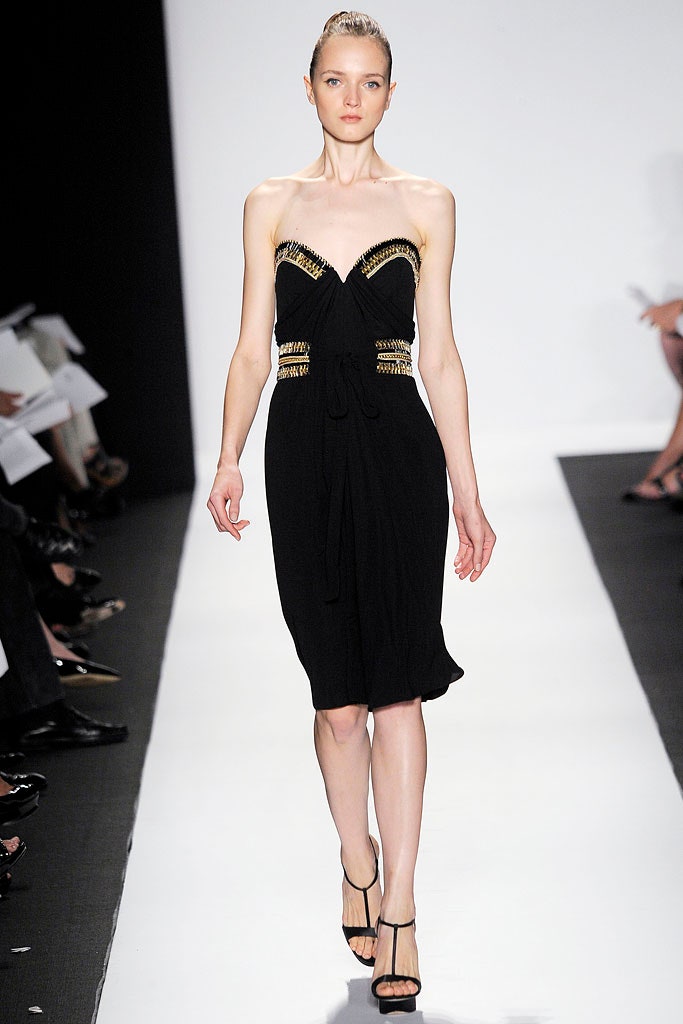 black silk strapless dress