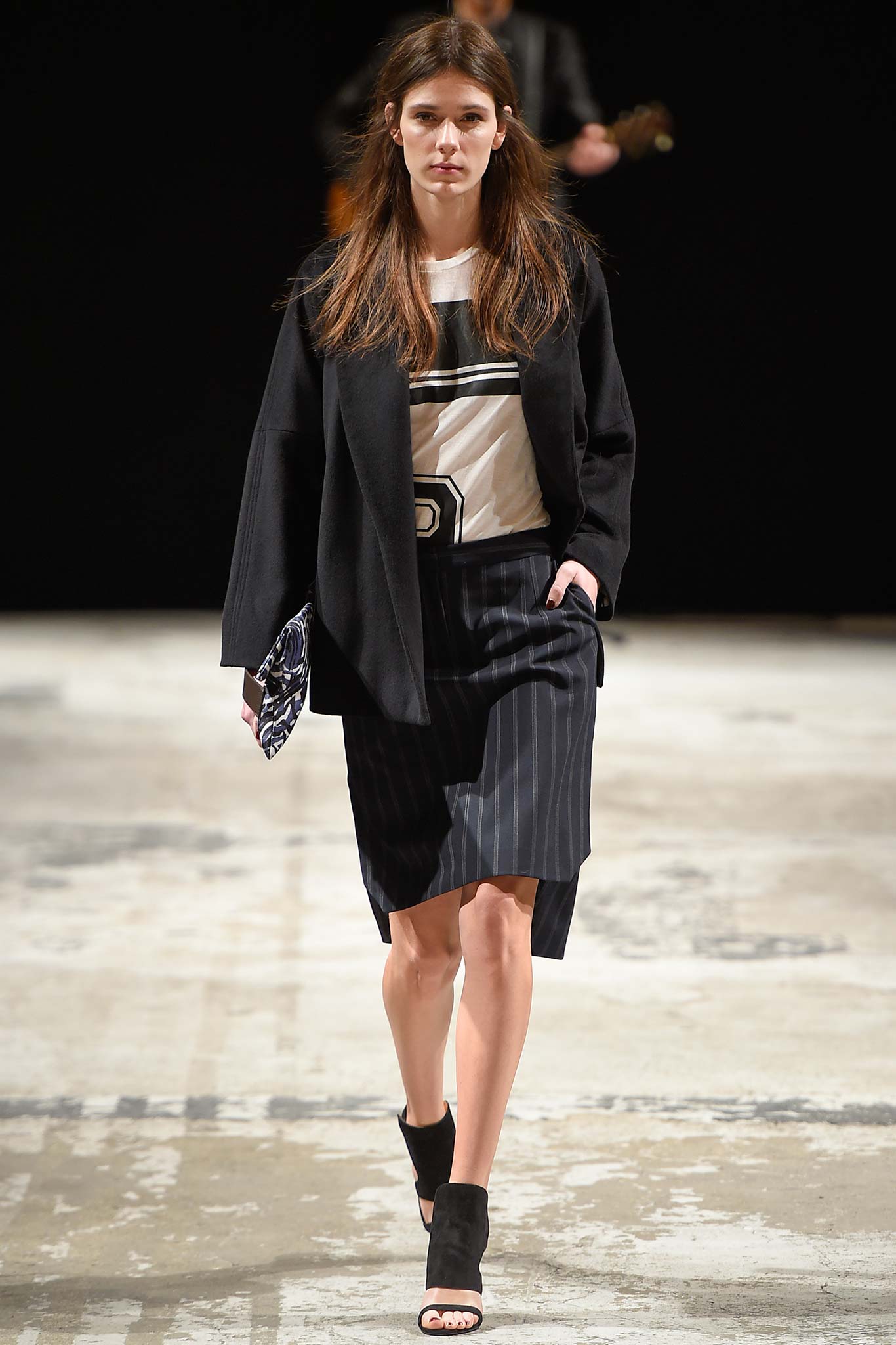 black blazer with printed top