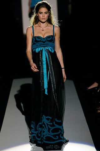 black and blue embroidered gown