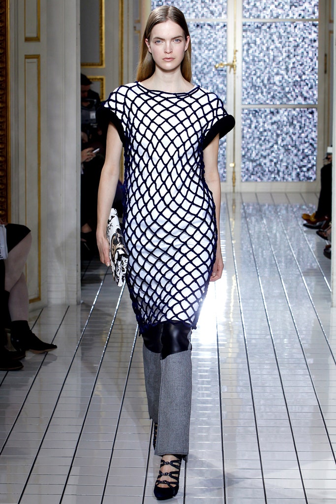 white and black layered dress