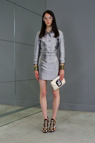 gray silk fitted mini dress