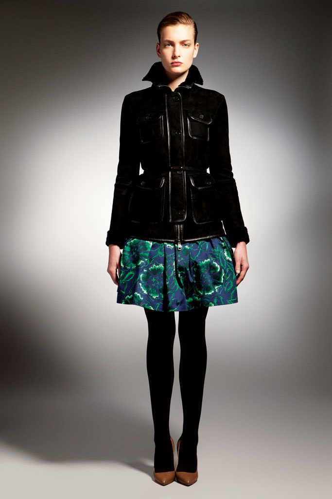 black suede long-sleeve collared fitted zippered pockets jacket