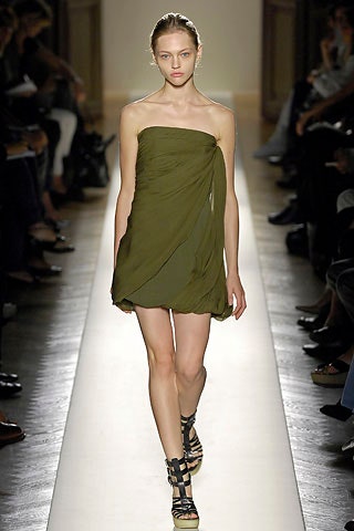 green silk strapless mini dress