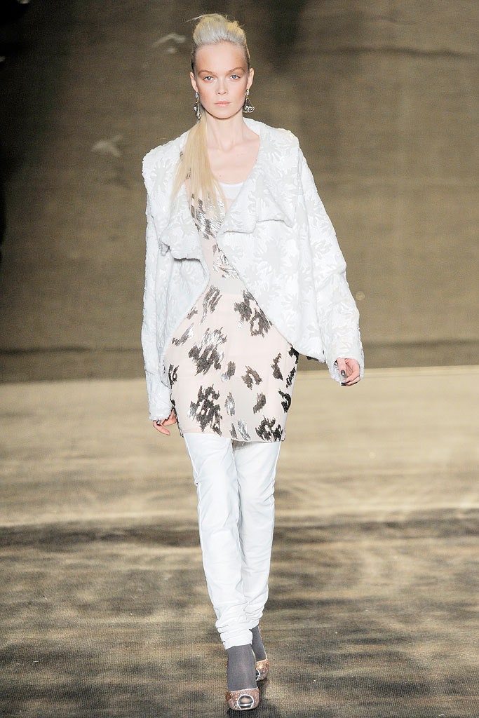 white embroidered jacket with pink dress