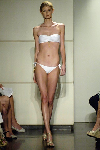 white strapless bikini