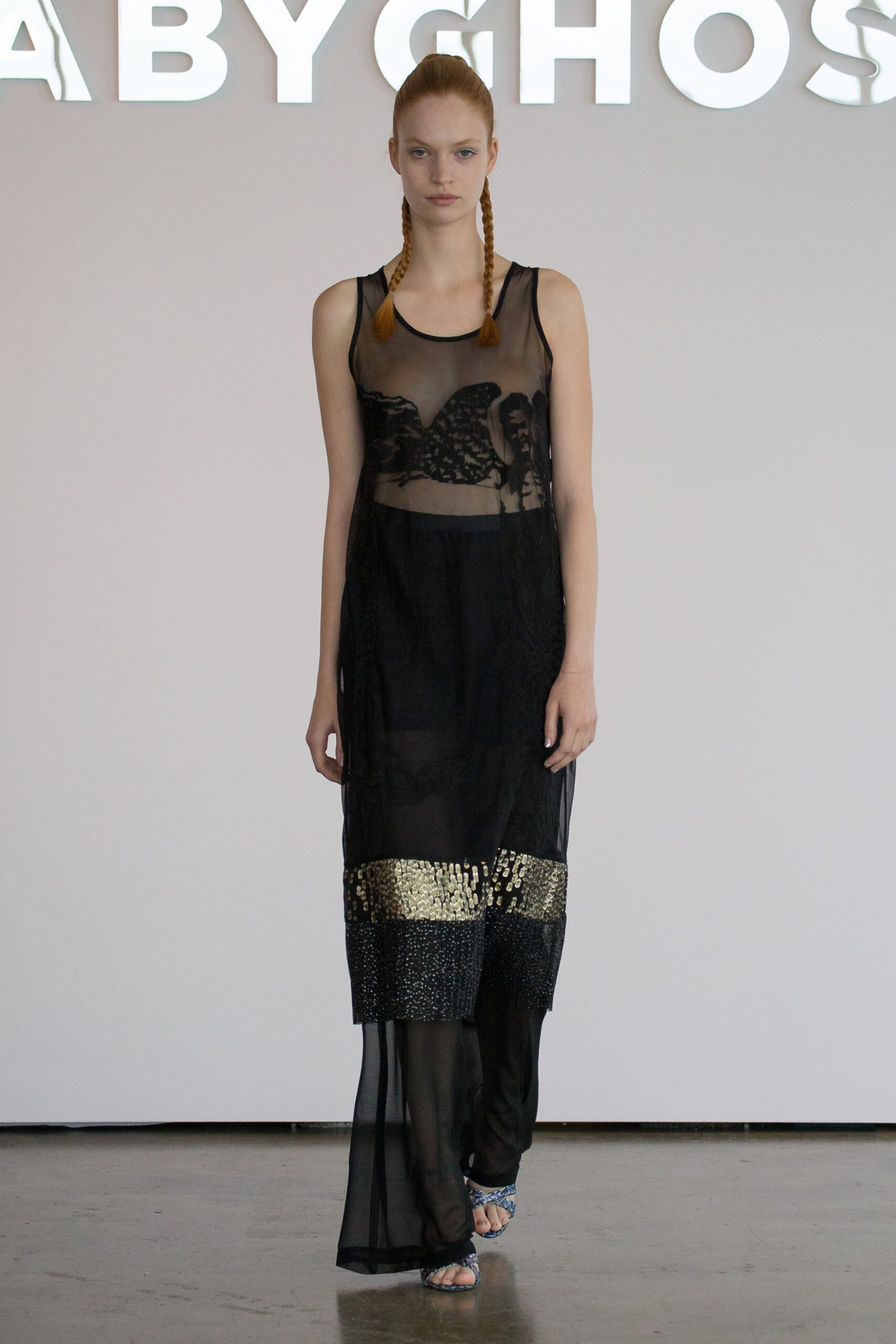 black sheer layered maxi dress