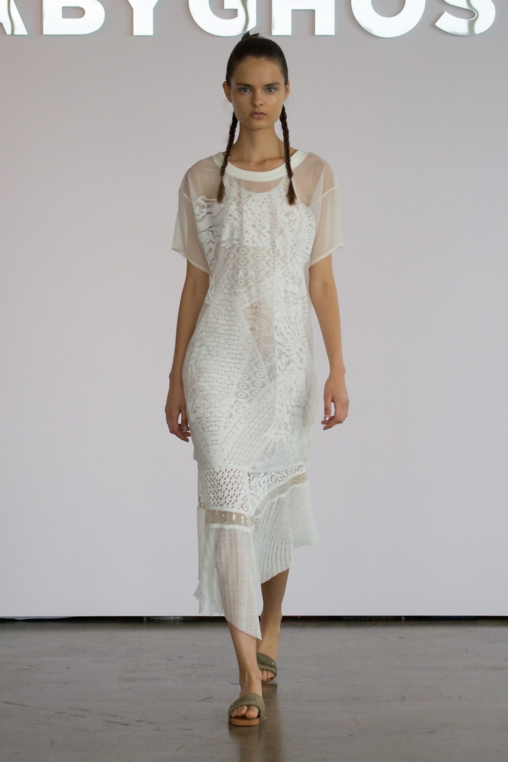 white lace relaxed midi dress