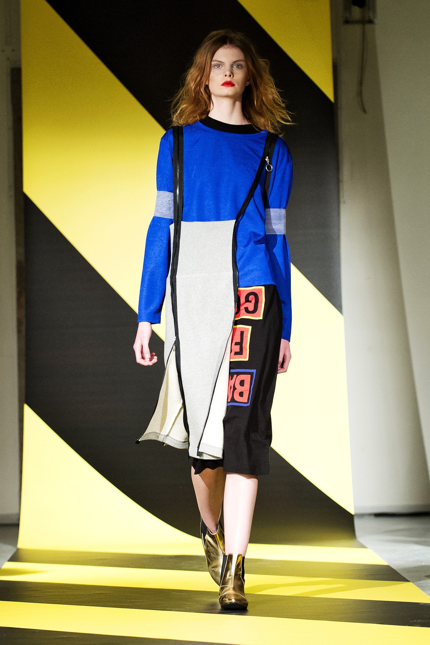 blue gray black asymmetric dress