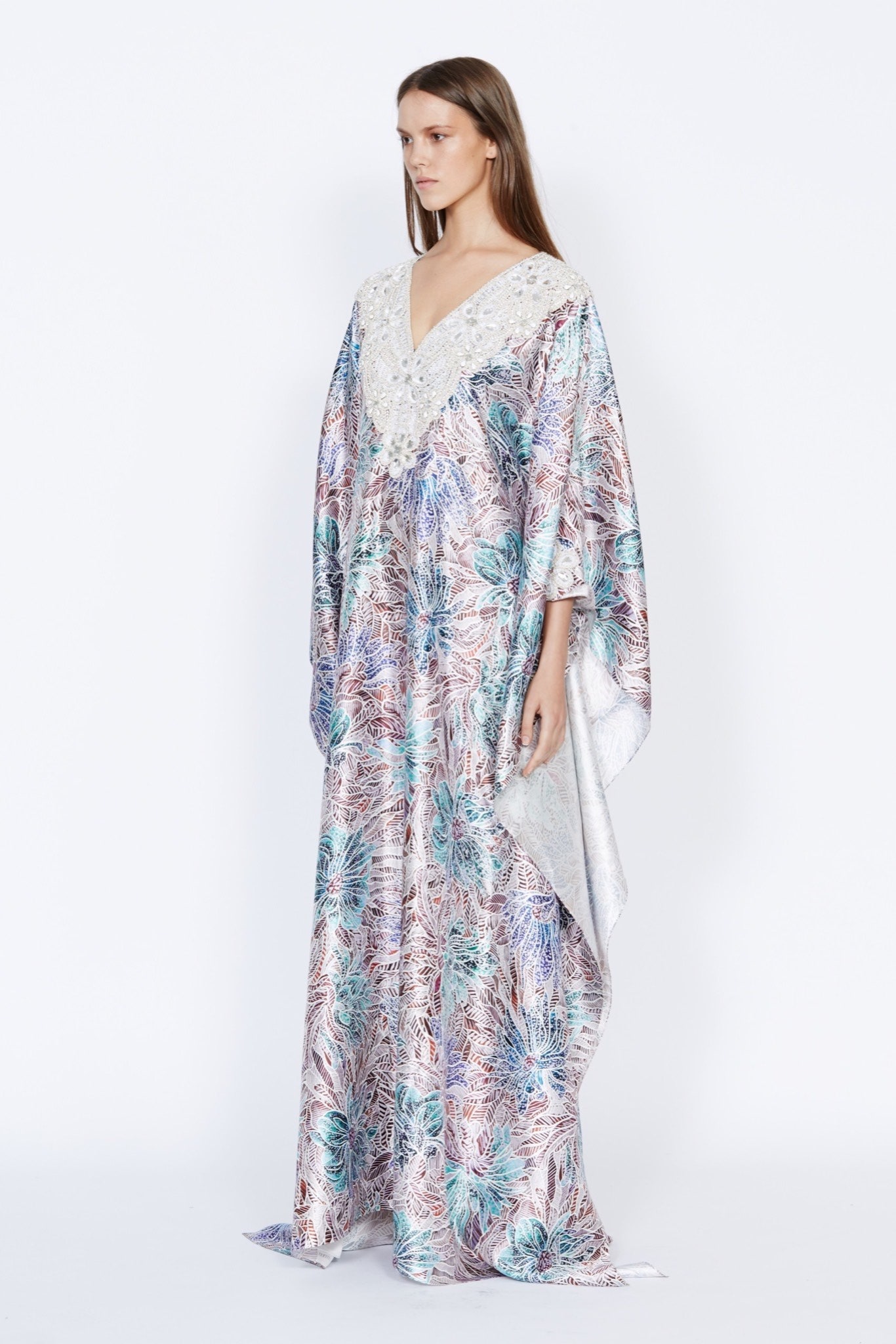 multi-colored flowing maxi dress