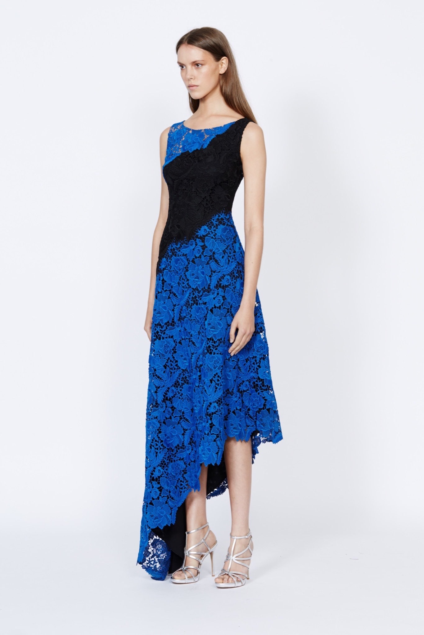 black and blue lace dress