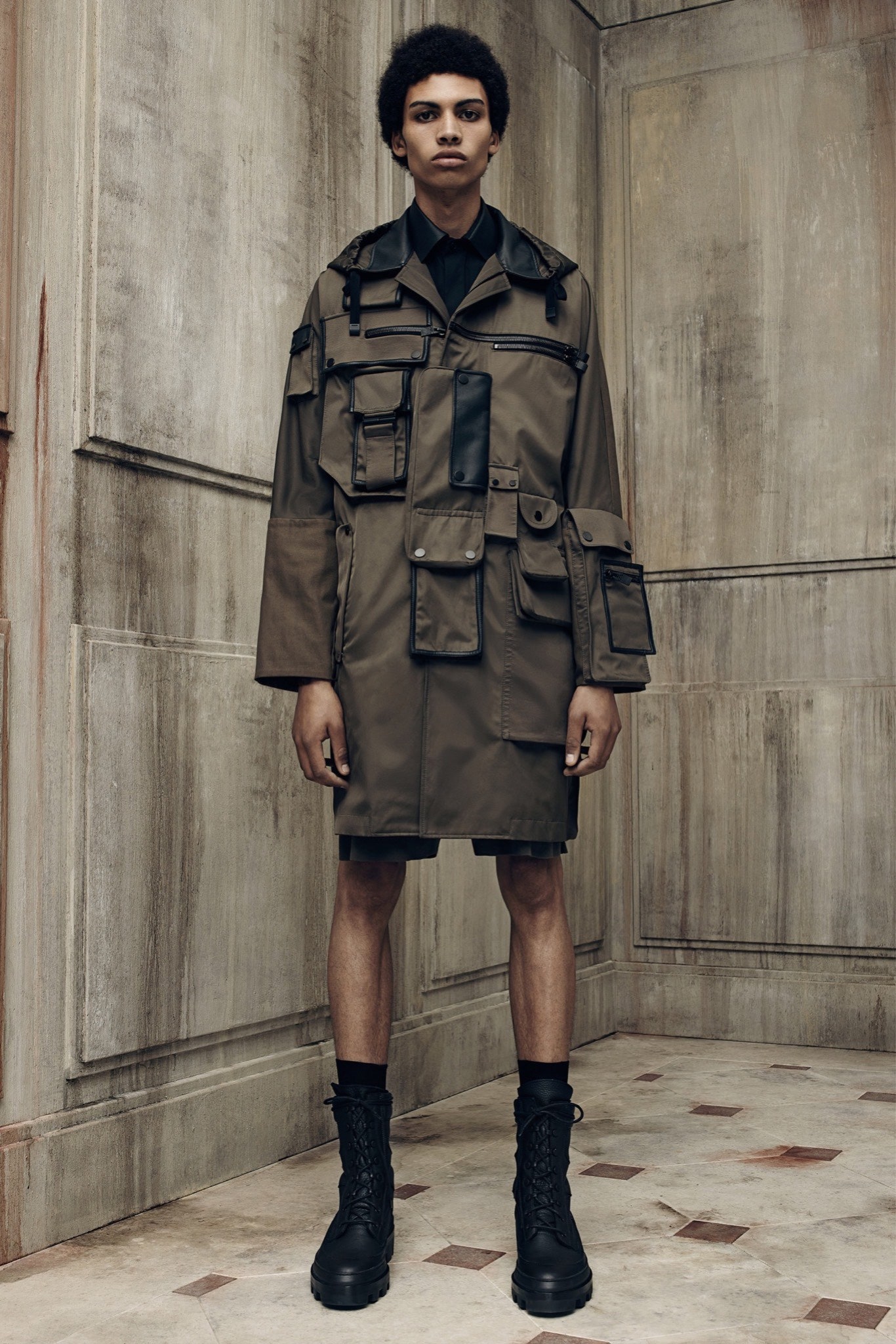 brown relaxed coat with pockets