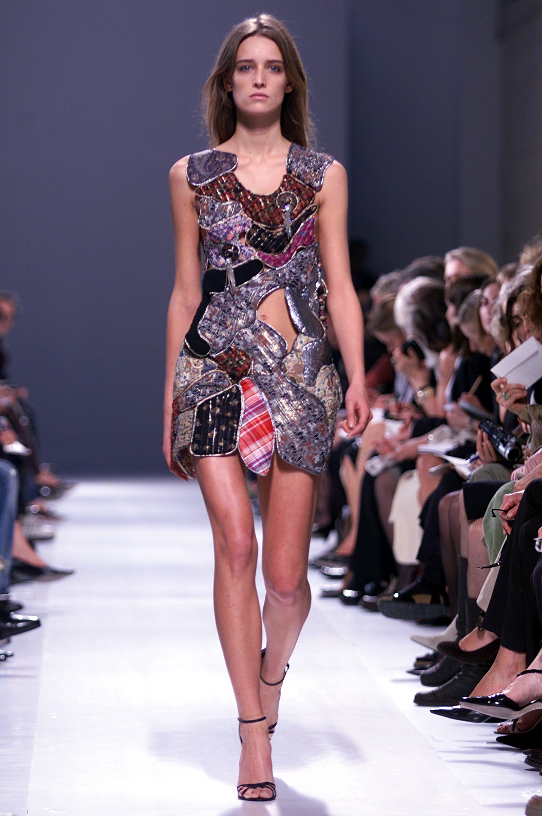 multi-colored fitted mini dress