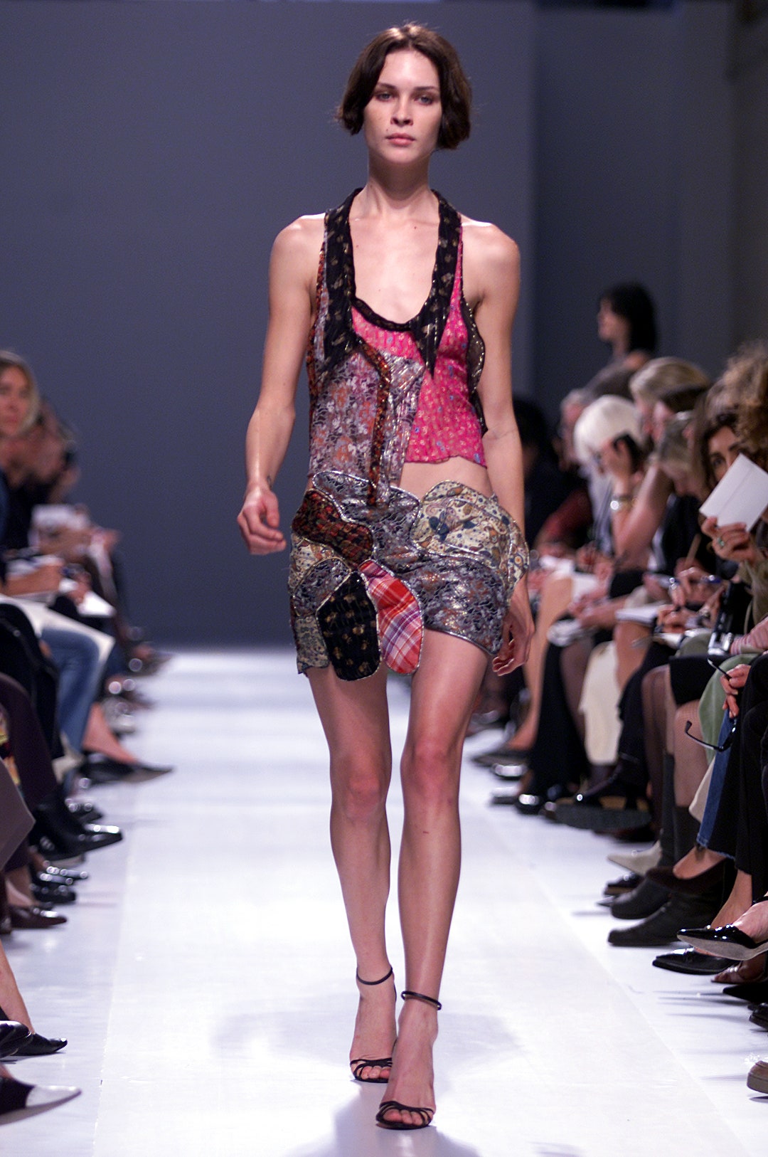 multi-colored silk sleeveless dress