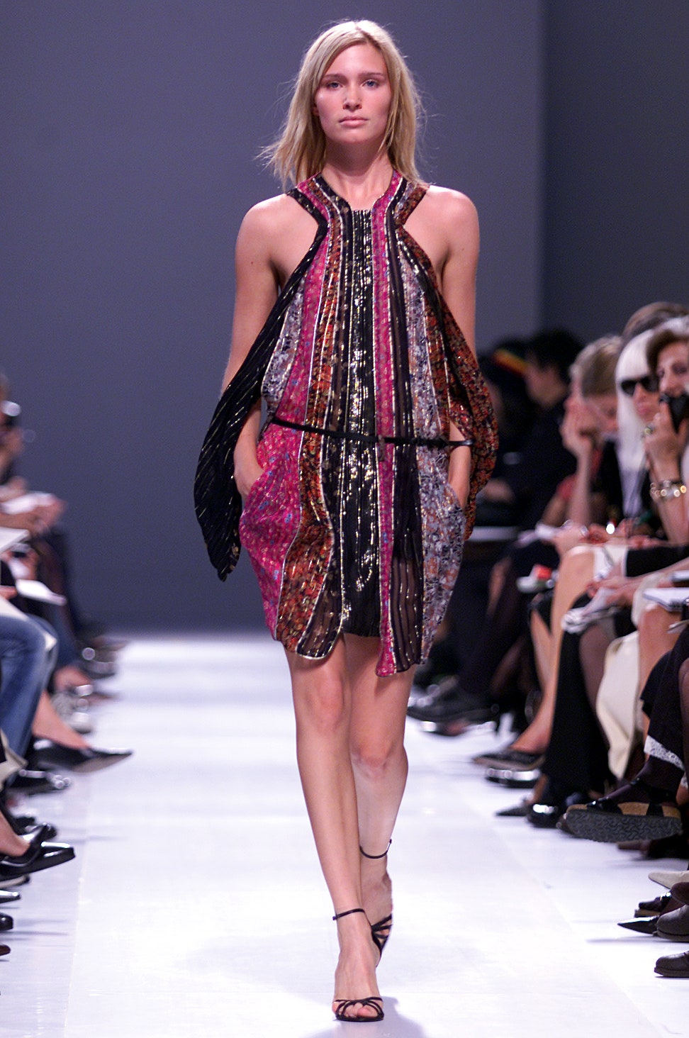 shiny pleated mini dress