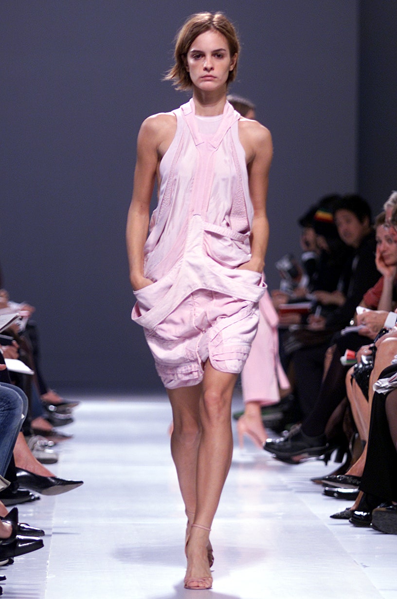 fitted pink sleeveless dress