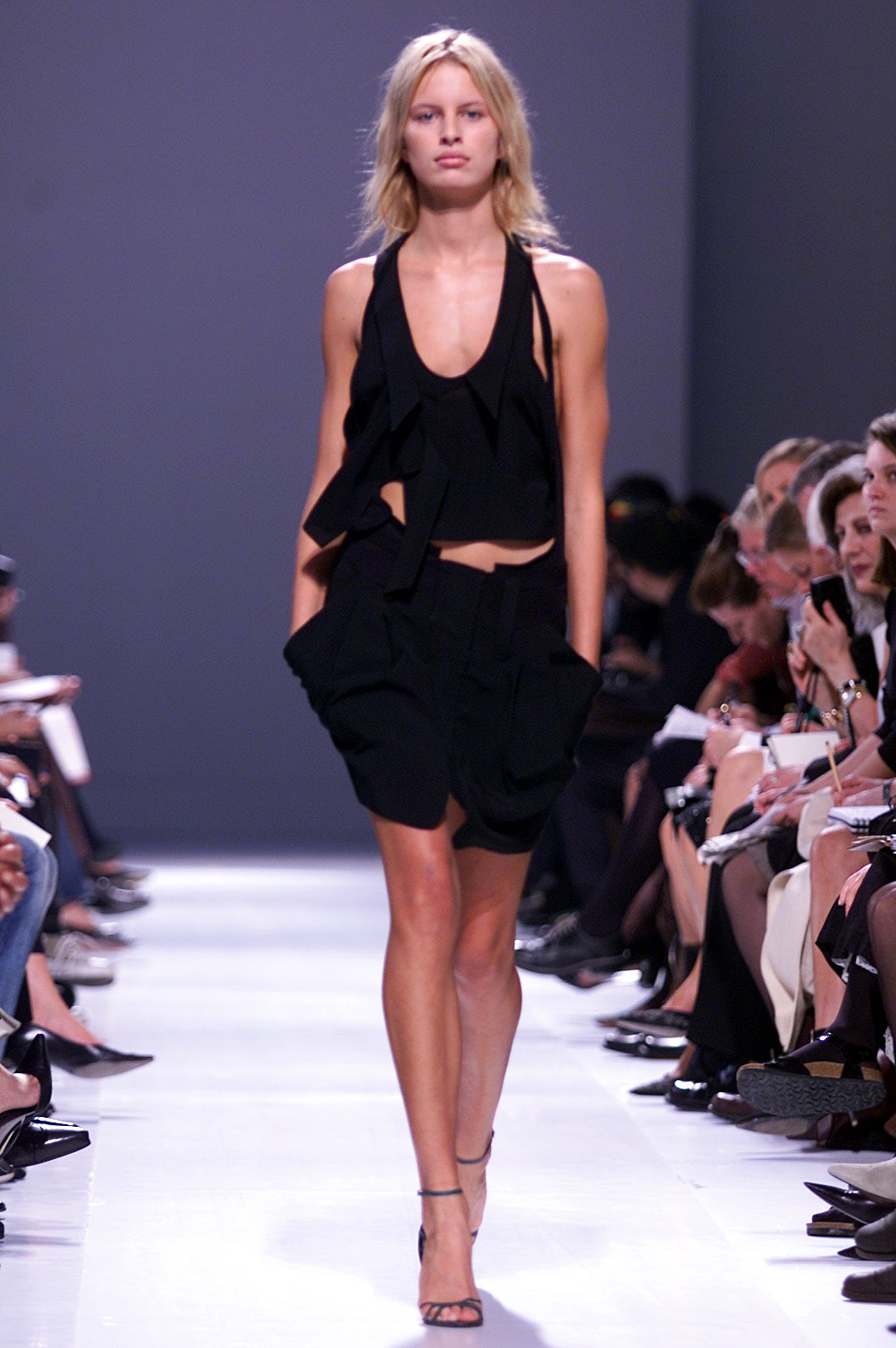 black fitted top and shorts