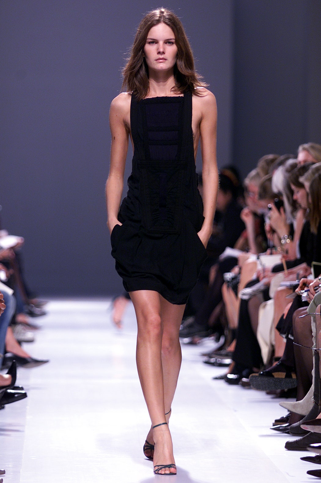 black fitted sleeveless dress