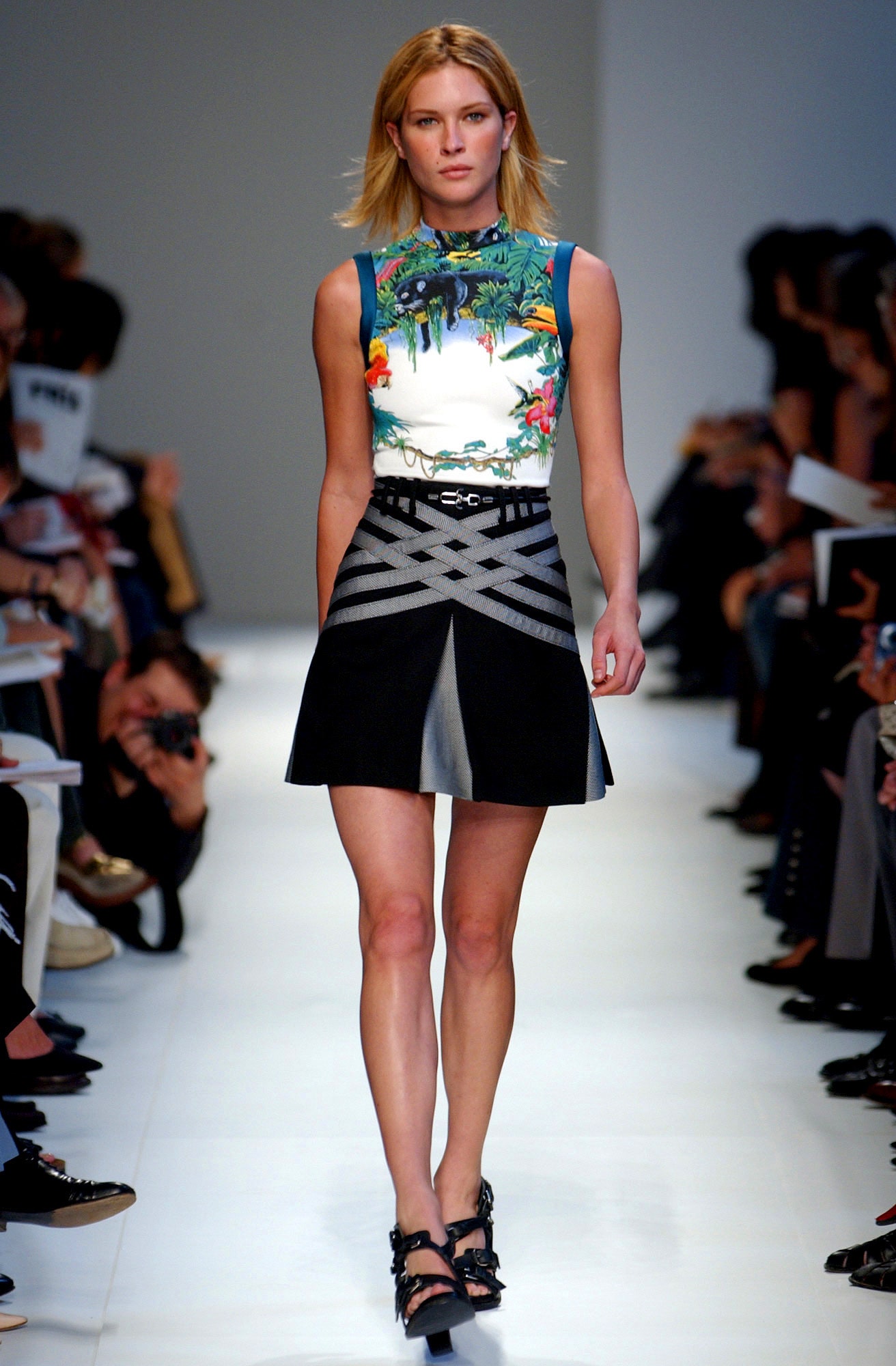 fitted floral top and mini skirt