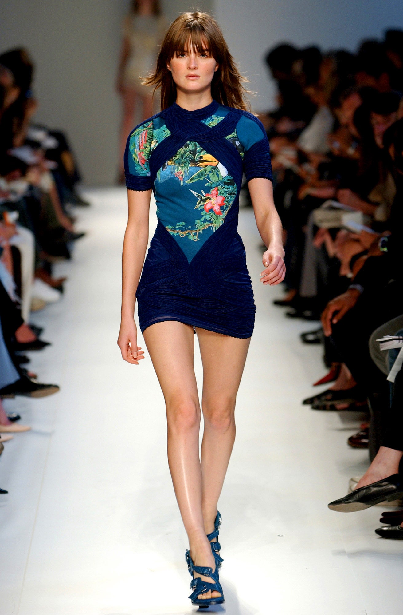 fitted mini dress with floral print