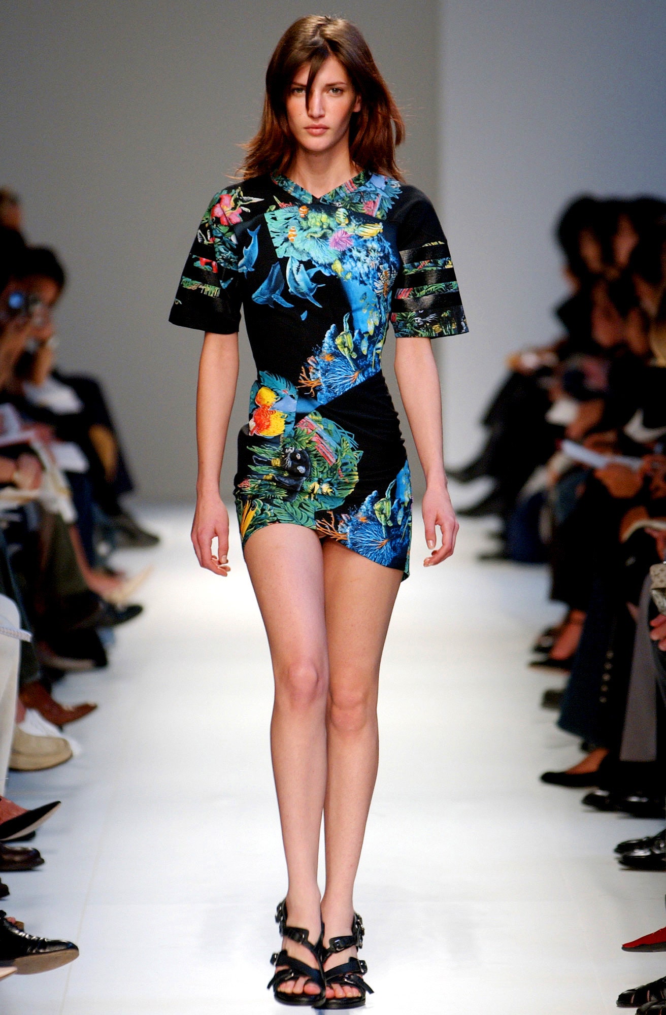 fitted mini dress with floral print